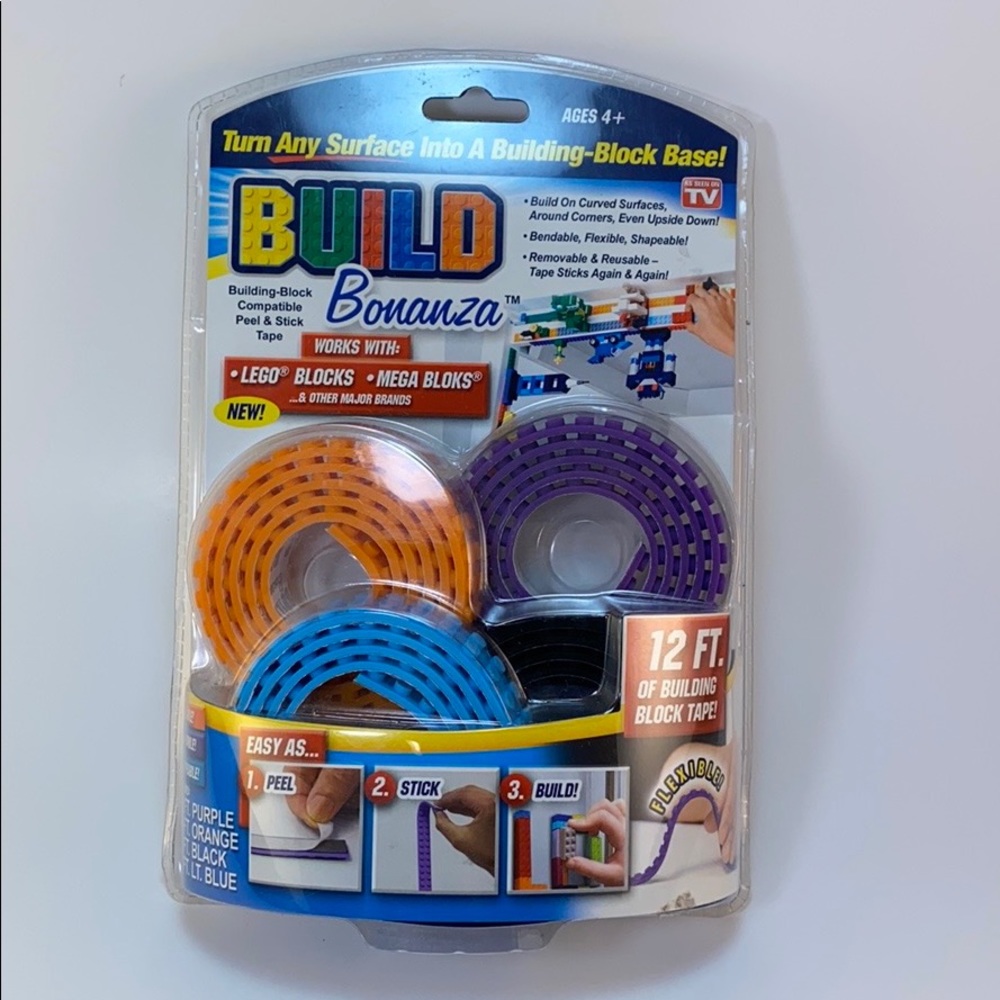 Bonanza Build Toy LEGO Block Tape 4 pack